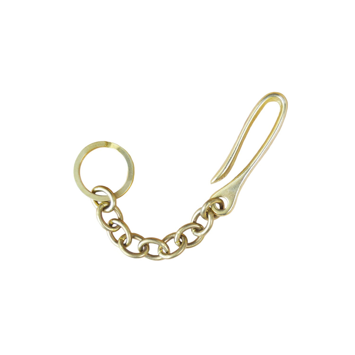 Kobashi Studio Sand Casted Belt Hook Key Chain Large Brass