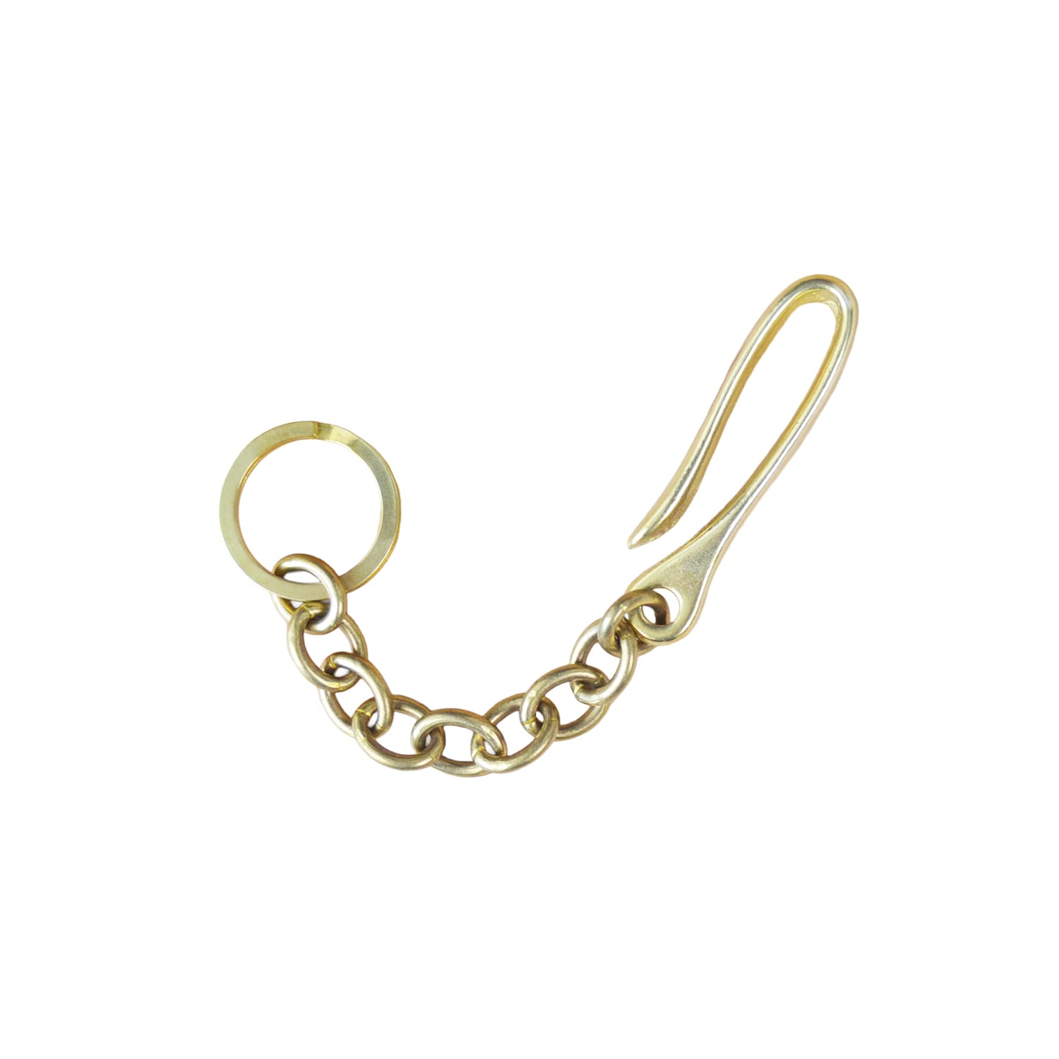 Kobashi Studio Sand Casted Belt Hook Key Chain Large Brass
