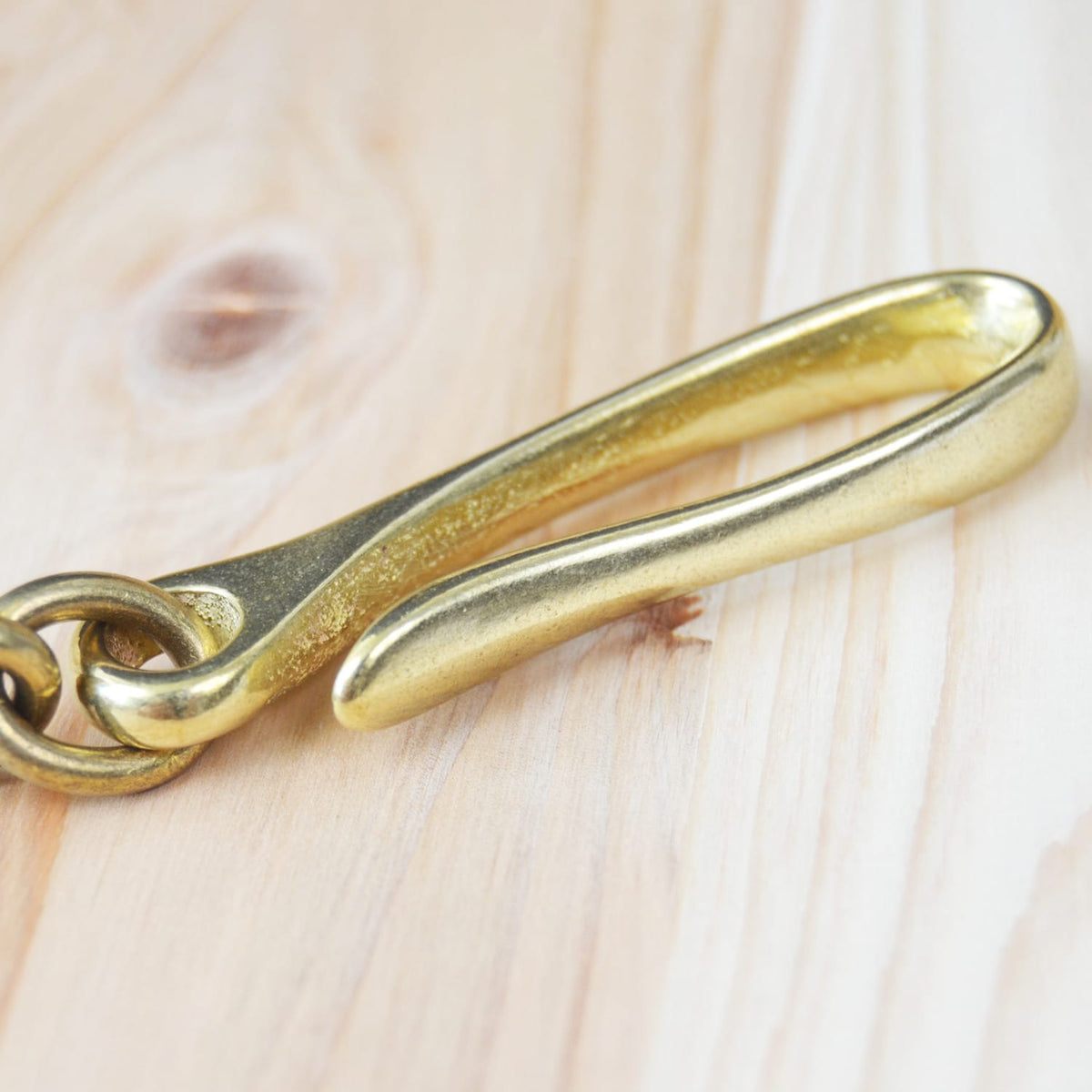 Kobashi Studio Sand Casted Belt Hook Key Chain Large Brass