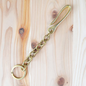 Kobashi Studio Sand Casted Belt Hook Key Chain Large Brass