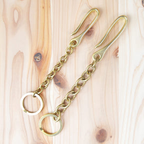 Kobashi Studio Sand Casted Belt Hook Key Chain Large Brass