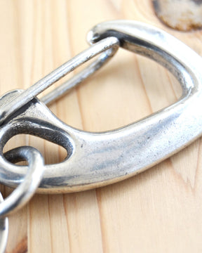 Kobashi Studio Sand Casted Key Snap with Flat Ring Silver Plated
