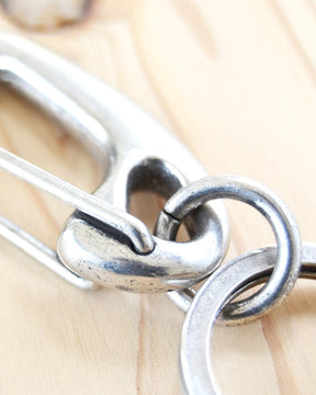 Kobashi Studio Sand Casted Key Snap with Flat Ring Silver Plated