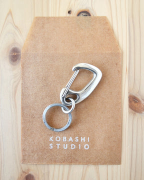 Kobashi Studio Sand Casted Key Snap with Flat Ring Silver Plated