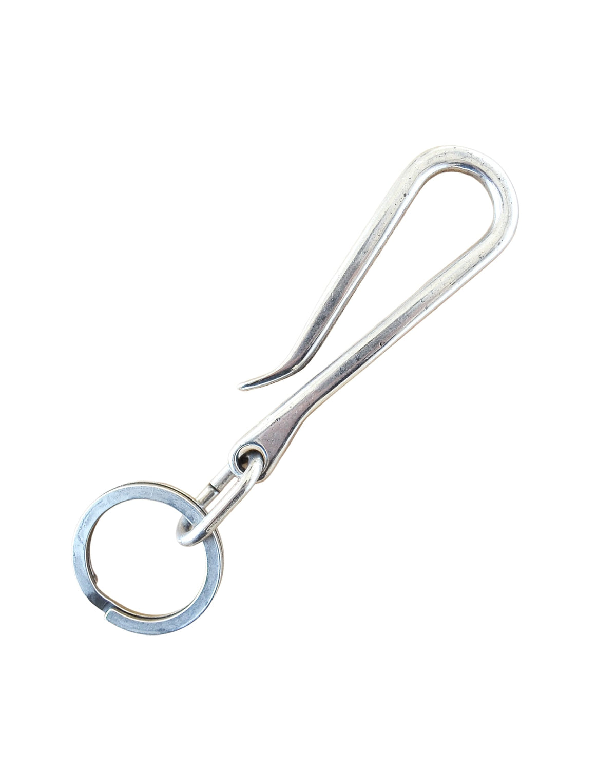 Kobashi Studio Sand Casted Key Hook with Flat Ring Silver Plated