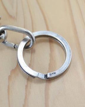 Kobashi Studio Sand Casted Key Hook with Flat Ring Silver Plated