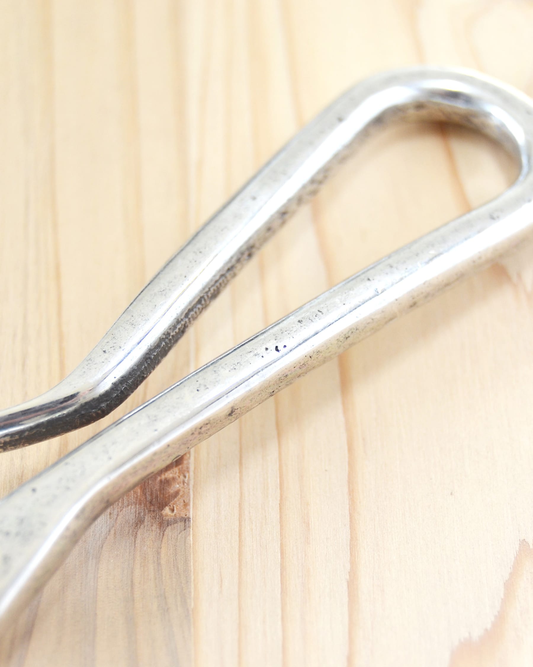 Kobashi Studio Sand Casted Key Hook with Flat Ring Silver Plated