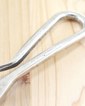 Kobashi Studio Sand Casted Key Hook with Flat Ring Silver Plated