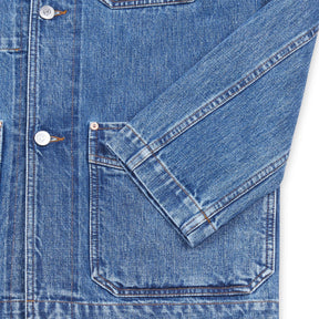Drake's Bleach Wash Selvedge Denim Five-Pocket Chore Jacket