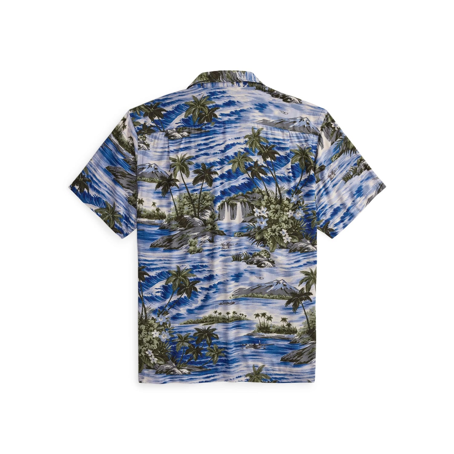 RRL Tropical Print Camp Shirt Blue Multi FINAL SALE