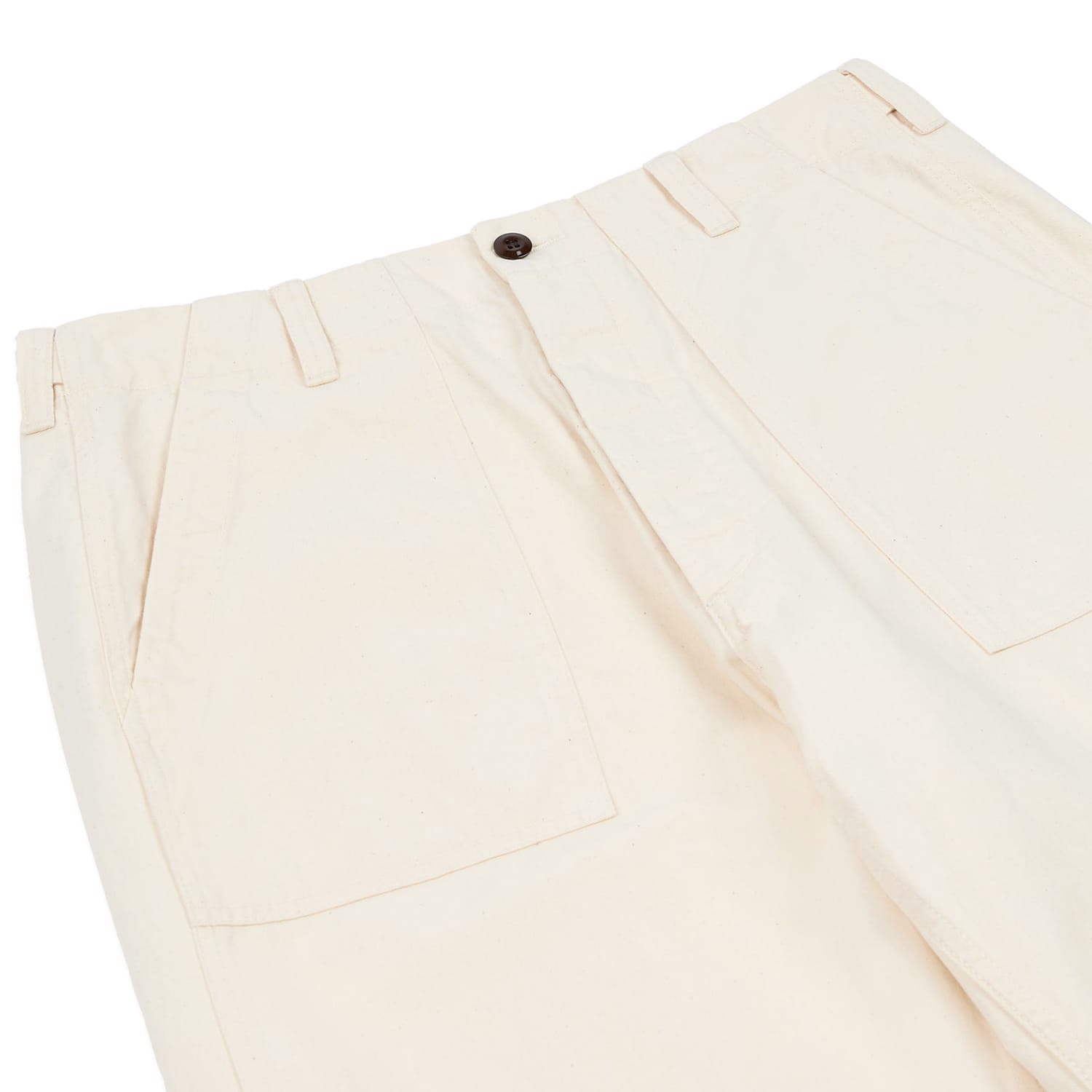 Drake's Ecru Cotton Twill Fatigue Trouser