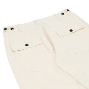 Drake's Ecru Cotton Twill Fatigue Trouser