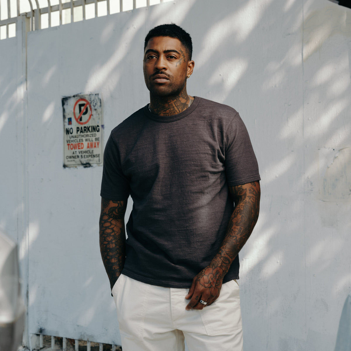 UES No. 8 Slub Nep Short Sleeve T-Shirt Steel Gray