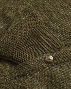 RRL Cotton-Wool Full-Zip Sweater Olive Heather