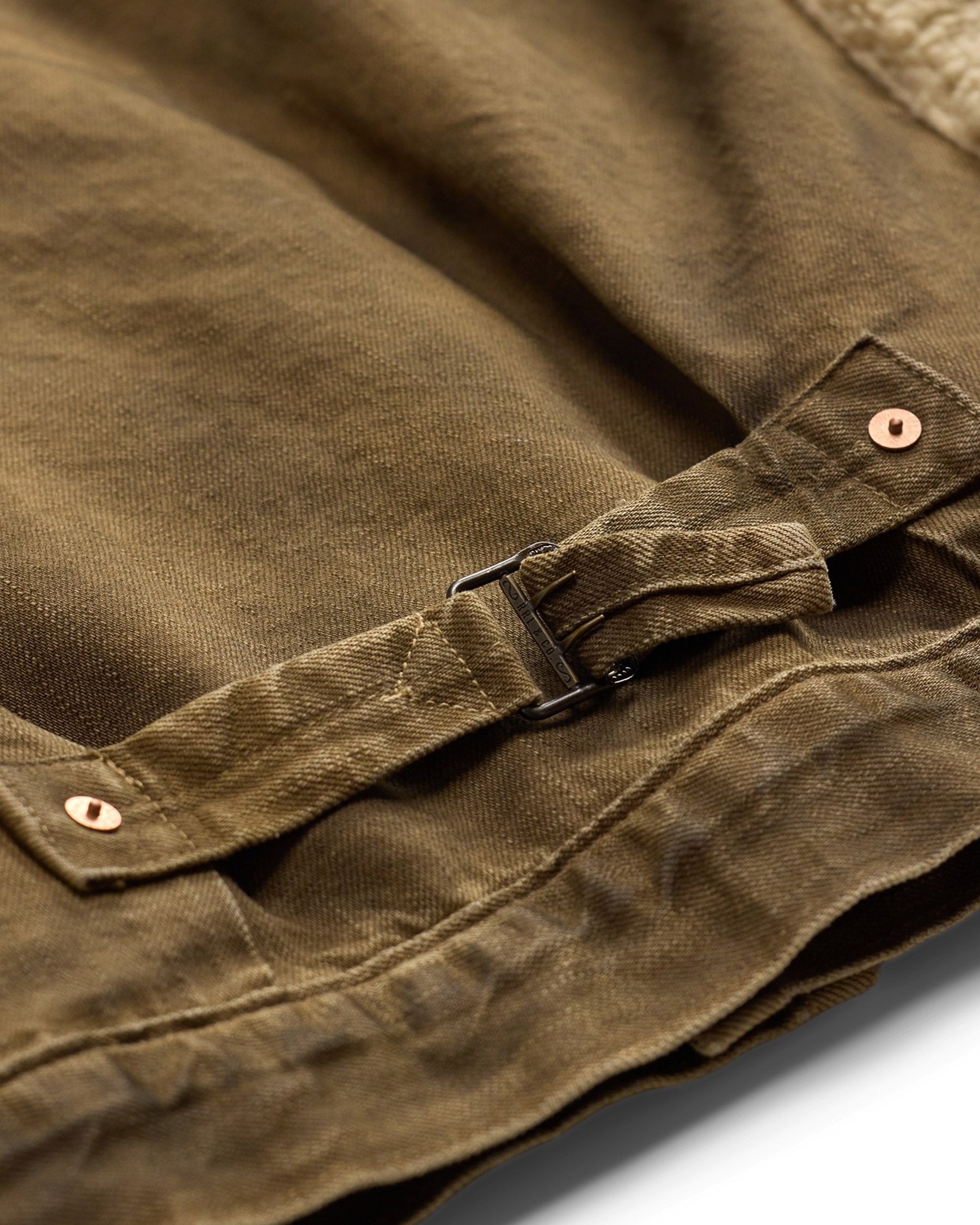 RRL Fleece-Panel Denim Trucker Jacket Distressed Brown