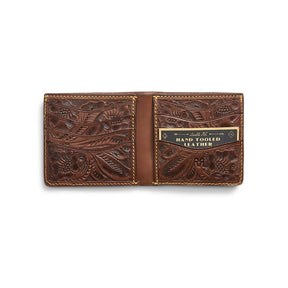 RRL Hand-Tooled Embossed Leather Billfold Brown