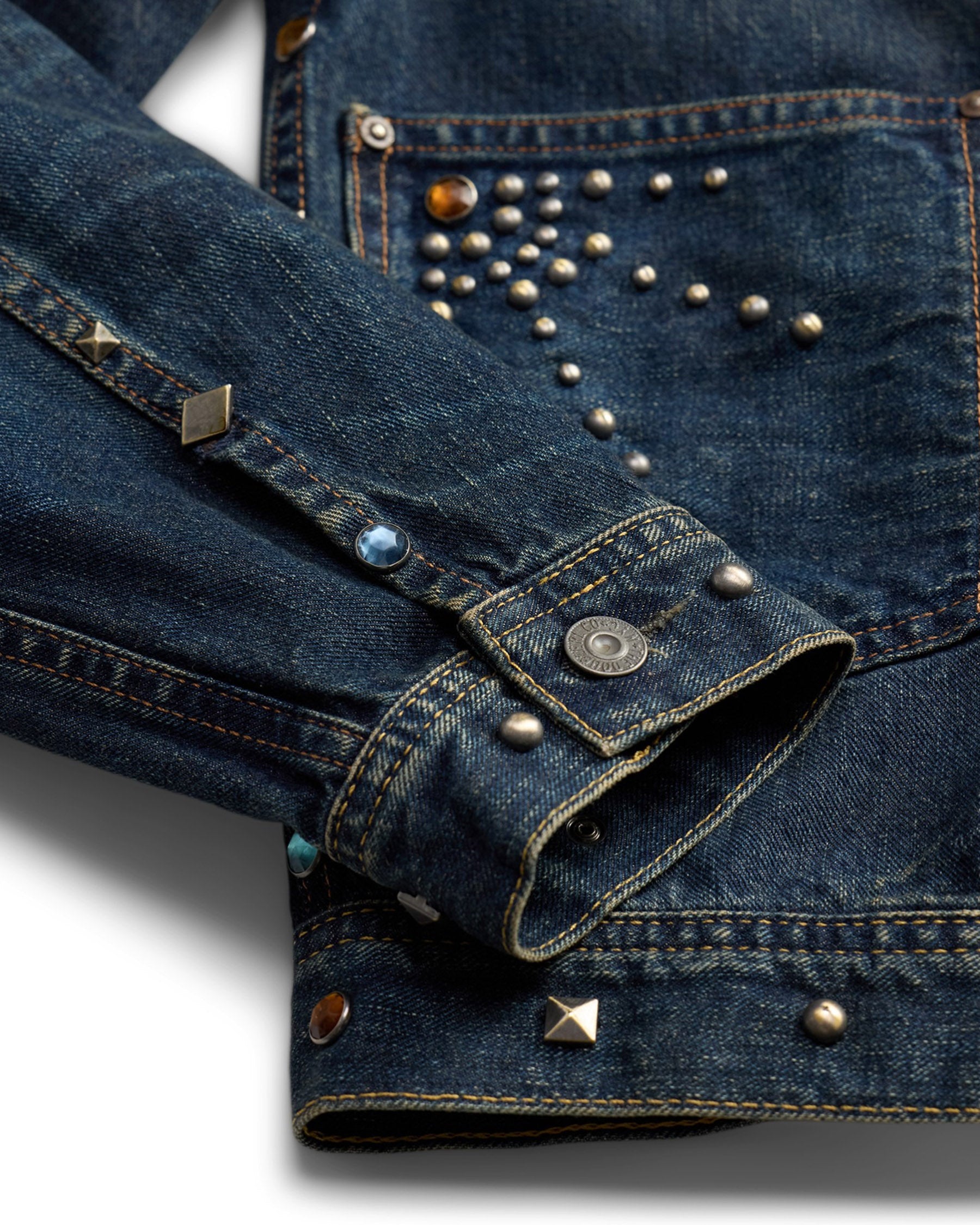 RRL Ridgewood Studded Denim Trucker Jacket