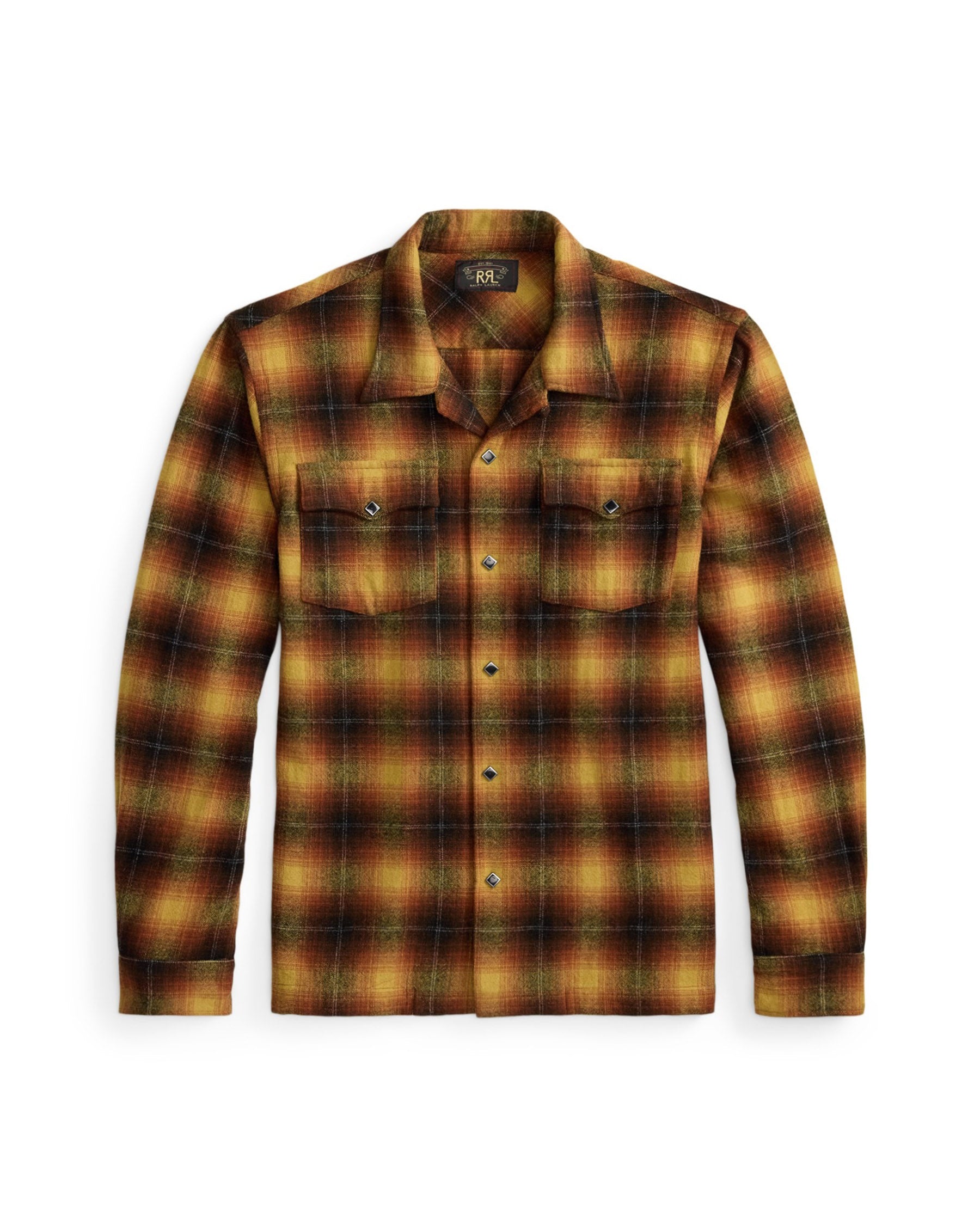RRL Wool-Blend Camp Shirt Orange/ Yellow