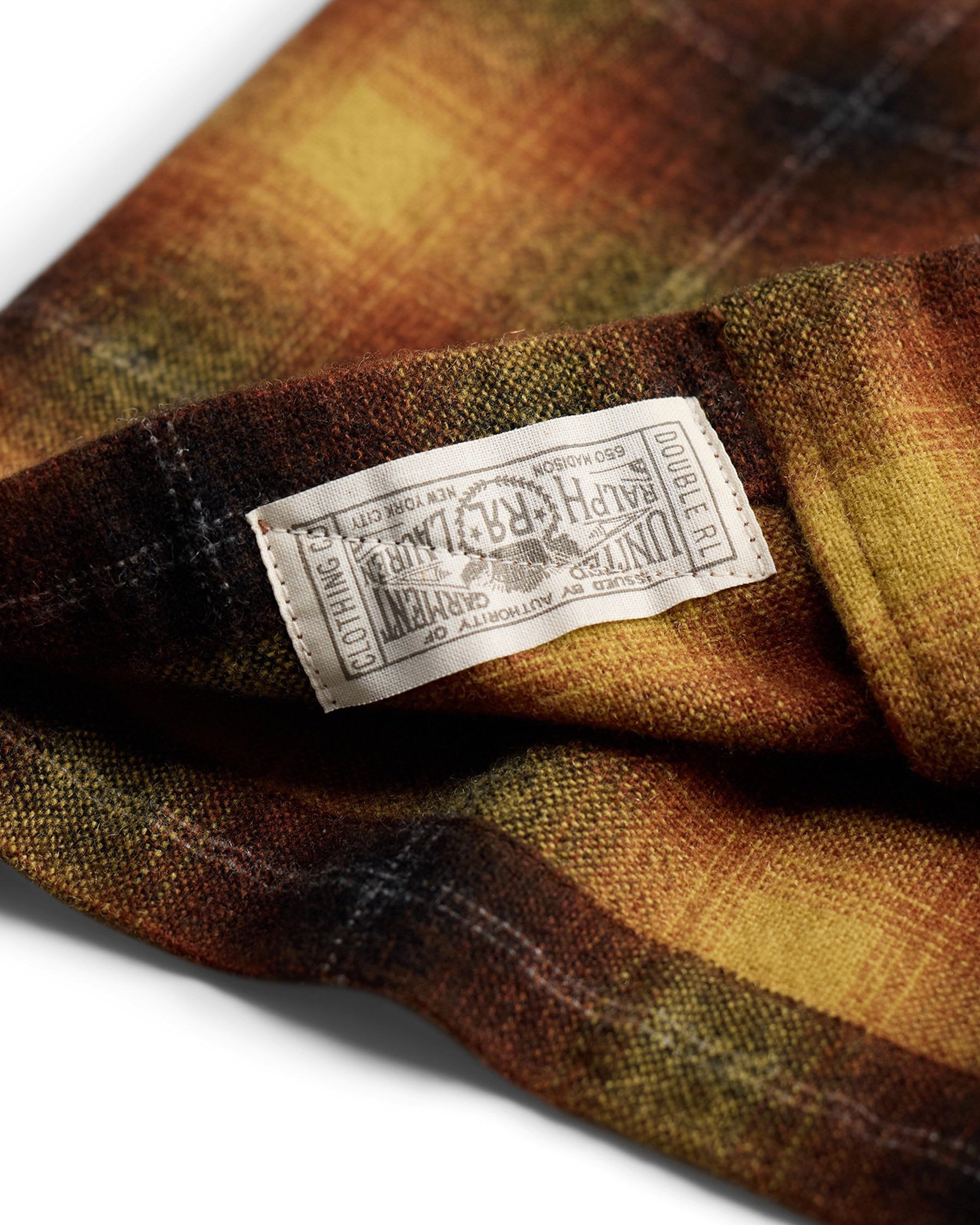 RRL Wool-Blend Camp Shirt Orange/ Yellow