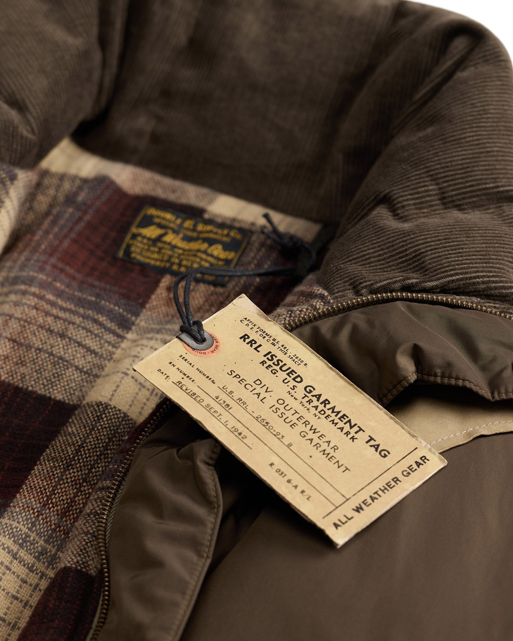 RRL Leather Yoke Western Jacket Dark Olive