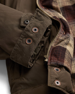 RRL Leather Yoke Western Jacket Dark Olive