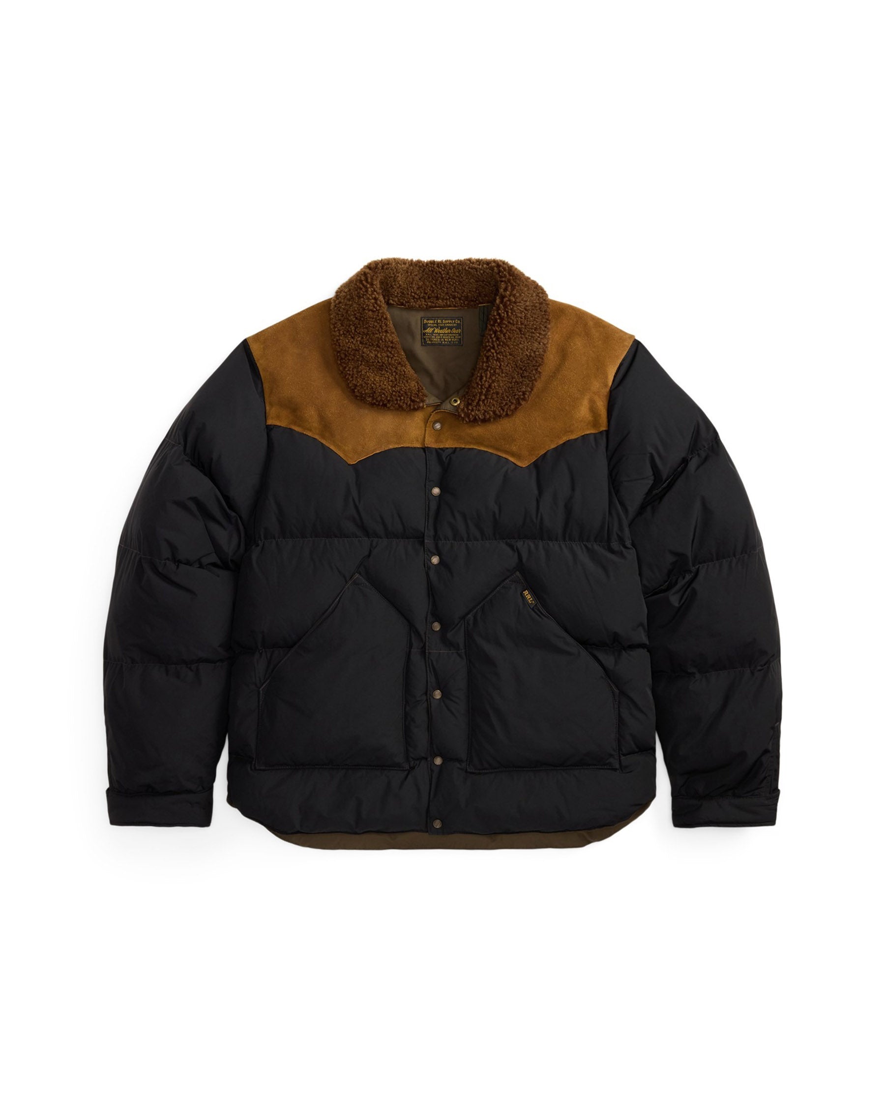 RRL Quilted Shearling-Collar Jacket Onyx