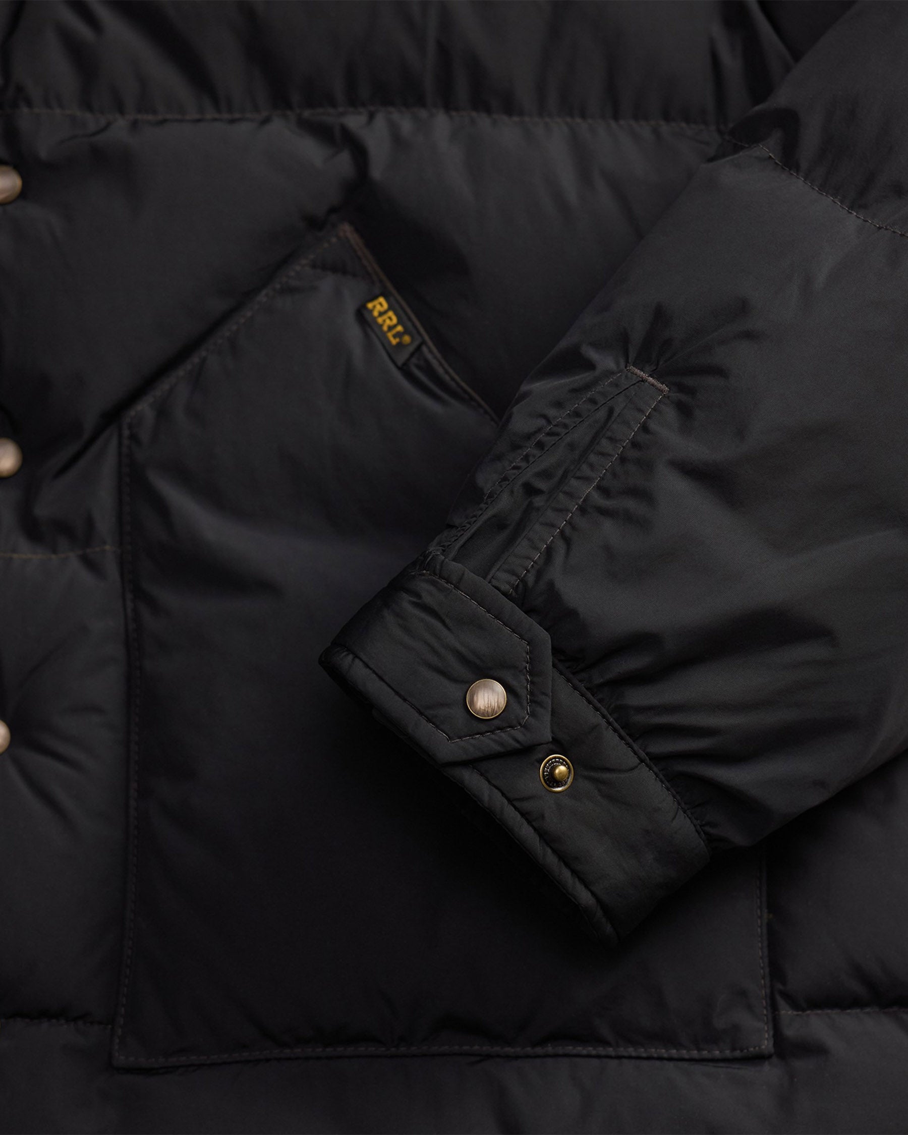 RRL Quilted Shearling-Collar Jacket Onyx