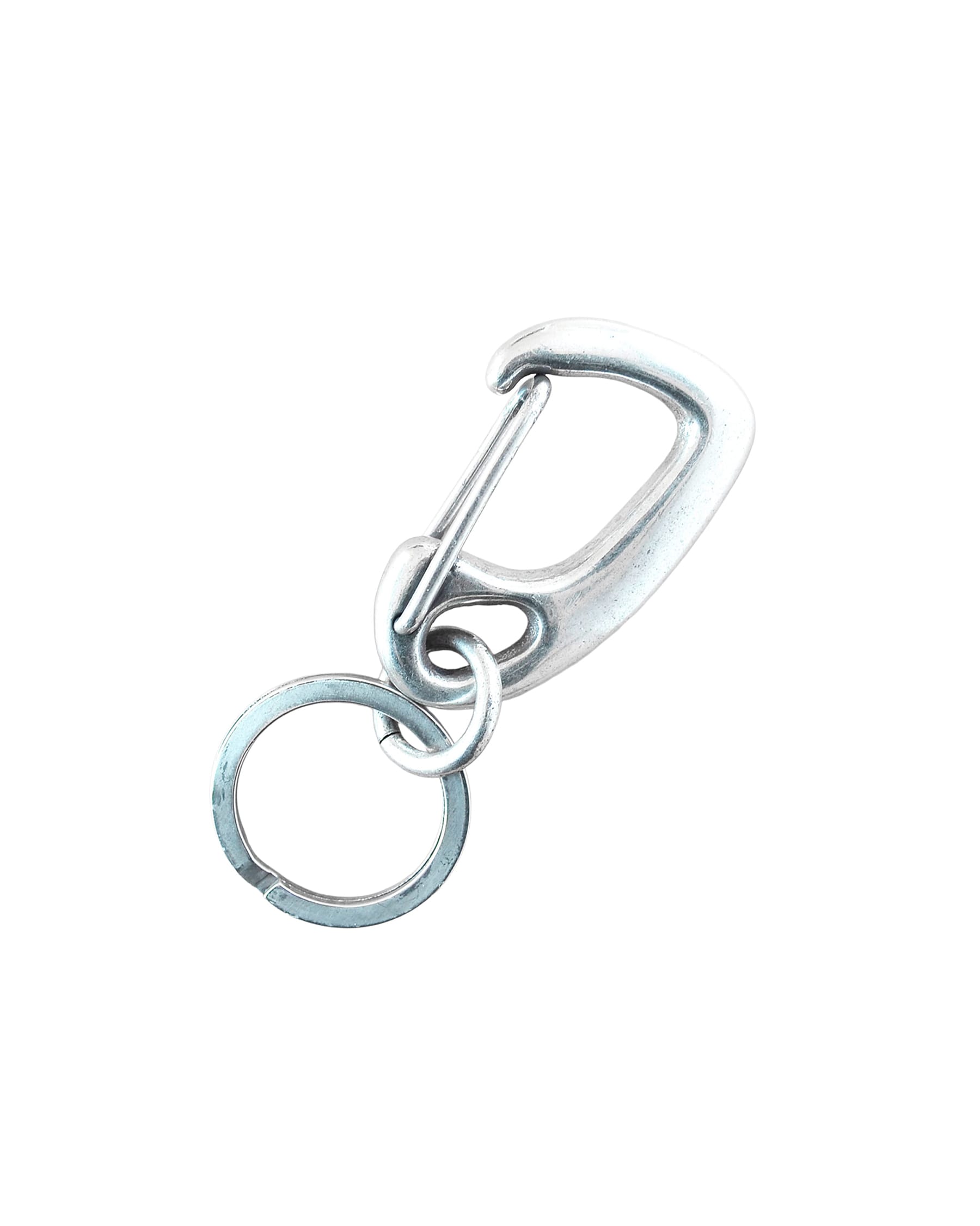 Kobashi Studio Sand Casted Key Snap with Flat Ring Silver Plated