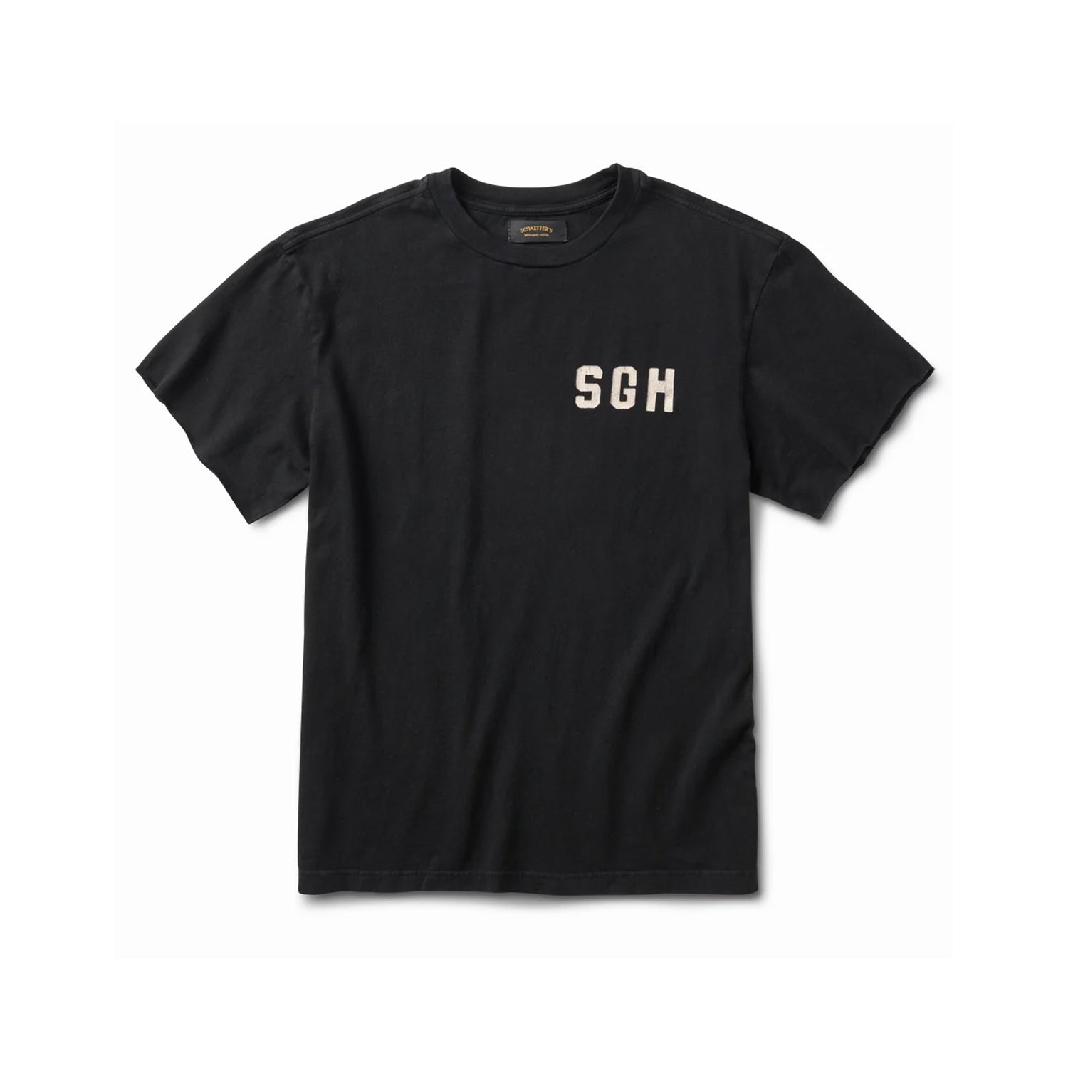 Schaeffer's Garment Hotel Cycle Varsity Drop Shoulder Raw Sleeve Tee Black