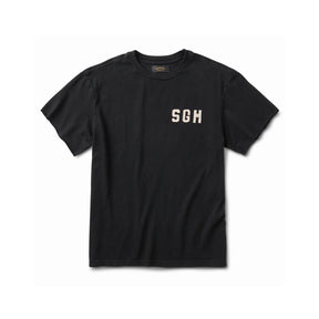 Schaeffer's Garment Hotel Cycle Varsity Drop Shoulder Raw Sleeve Tee Black