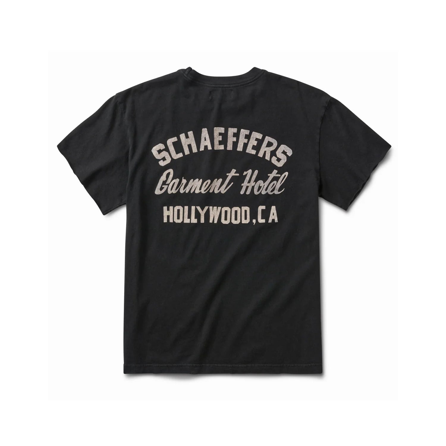Schaeffer's Garment Hotel Cycle Varsity Drop Shoulder Raw Sleeve Tee Black