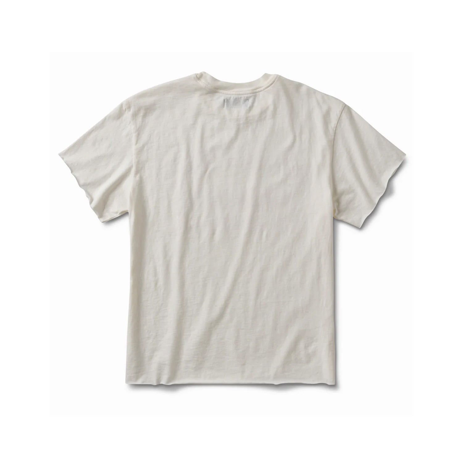 Schaeffer's Garment Hotel Cycle Varsity Drop Shoulder Raw Edge Tee White